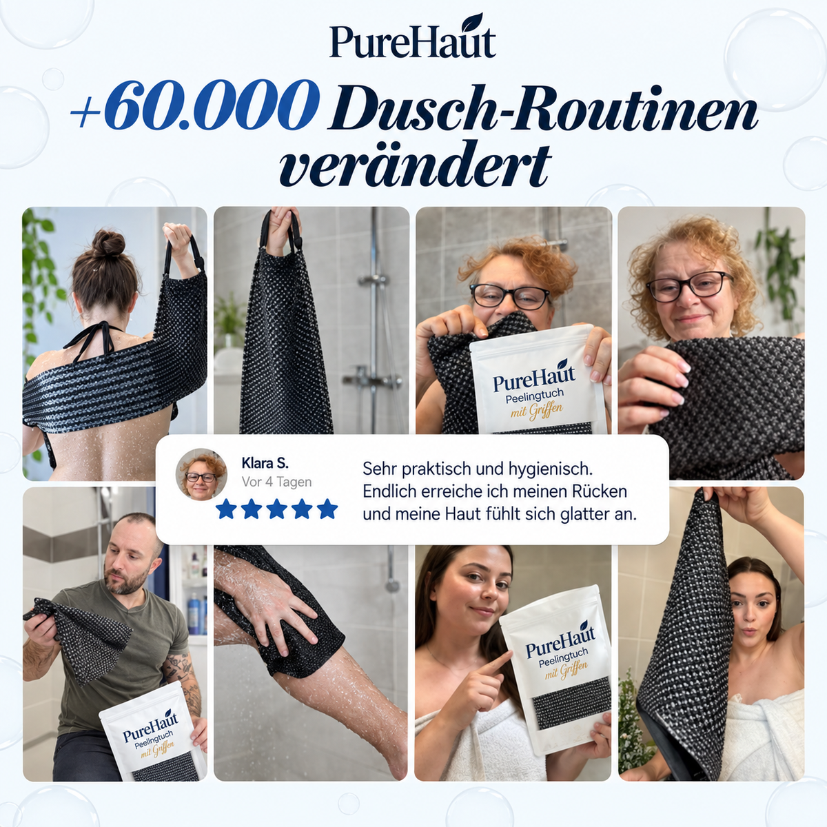 PureHaut Peeling-Duschtuch